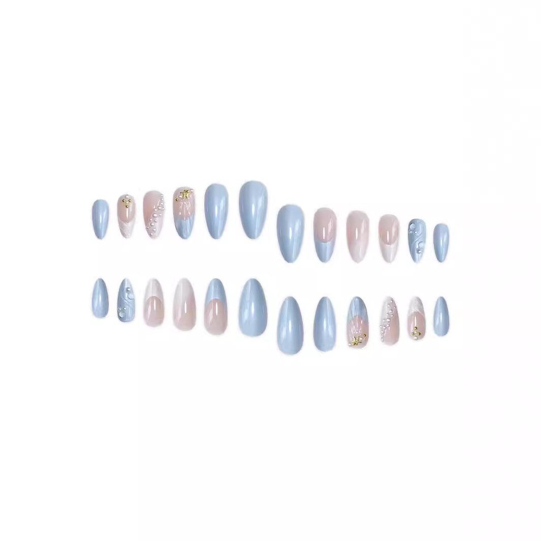 Almond shape ocean series fake nails set