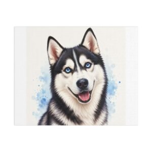 Husky Portrait Satin Canvas — Stretched Wall Art