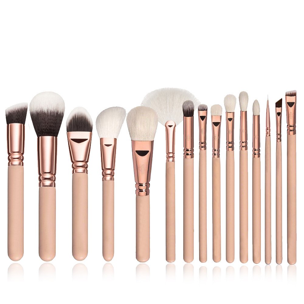 Makeup brushes with soft dense synthetic bristles