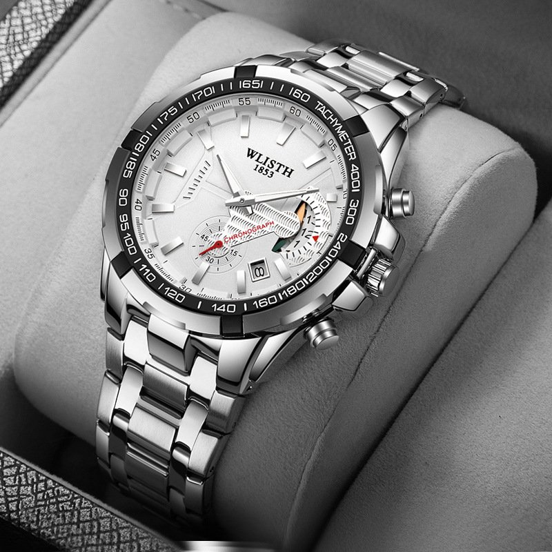 Men's waterproof quartz analog sports watch with bold dial