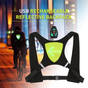 LED Bike Safety Vest – USB Rechargeable with Turn Signals & Remote