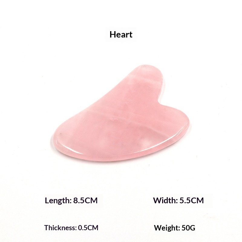 Rose Quartz & Jade Gua Sha Facial Massage Stone – Sculpt, De-Puff & Glow - Image 3