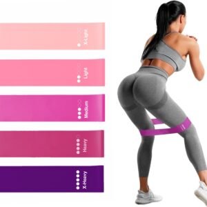 Resistance Bands Set of 5 – Colour-Coded Levels for Home Workouts & Physio