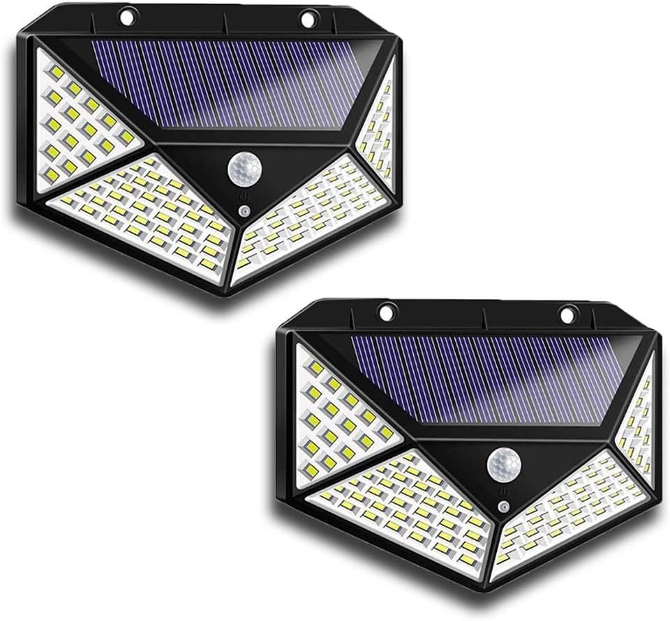 Solar Outdoor Lights 2-Pack – Motion Sensor Security Wall Lights, IP65 Waterproof