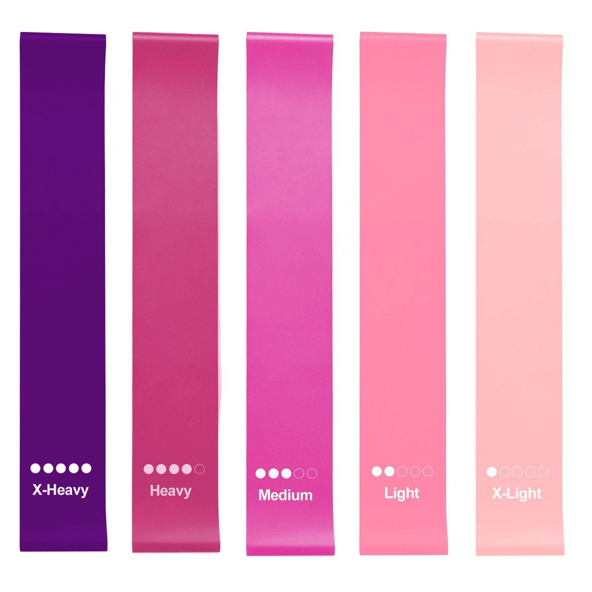 Resistance Bands Set of 5 – Colour-Coded Levels for Home Workouts & Physio - Image 2