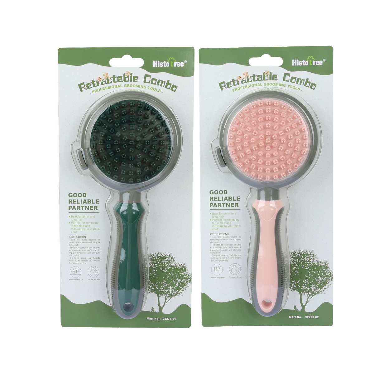 Self-Cleaning Slicker Brush – One-Click Pet Hair Removal for Dogs & Cats - Image 2