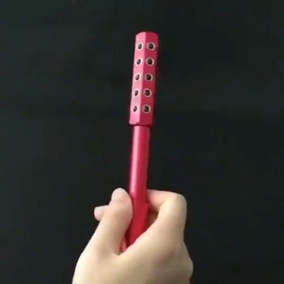 Facial roller wand used on jawline and cheeks