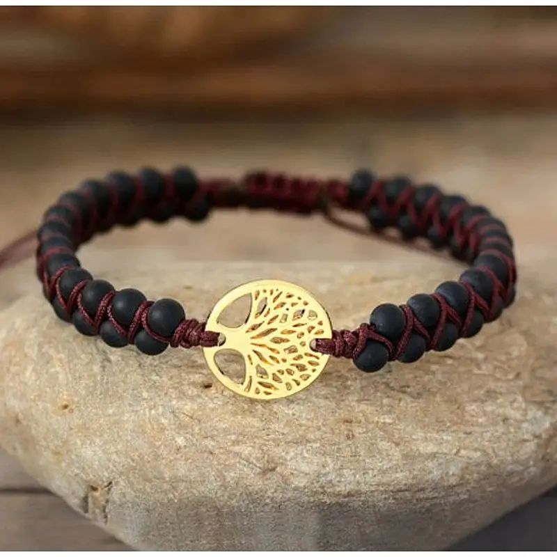 Natural Agate Bead Friendship Bracelet — product photo 2