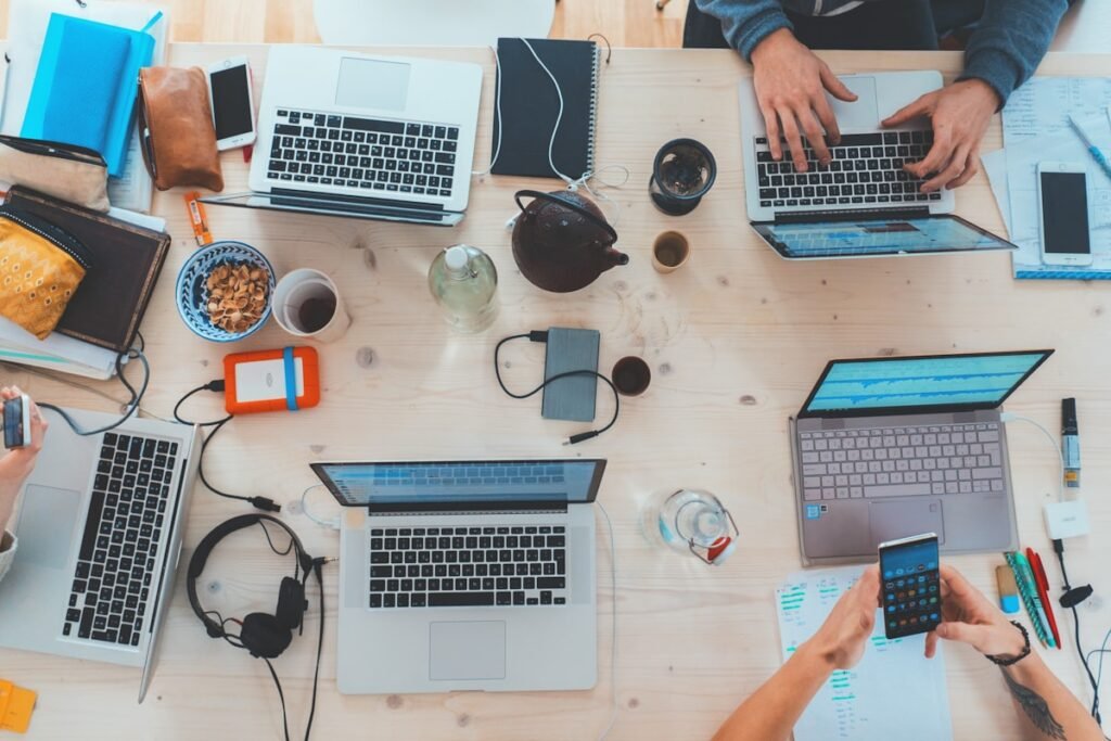 Clean home office desk setup with tech accessories Canada
