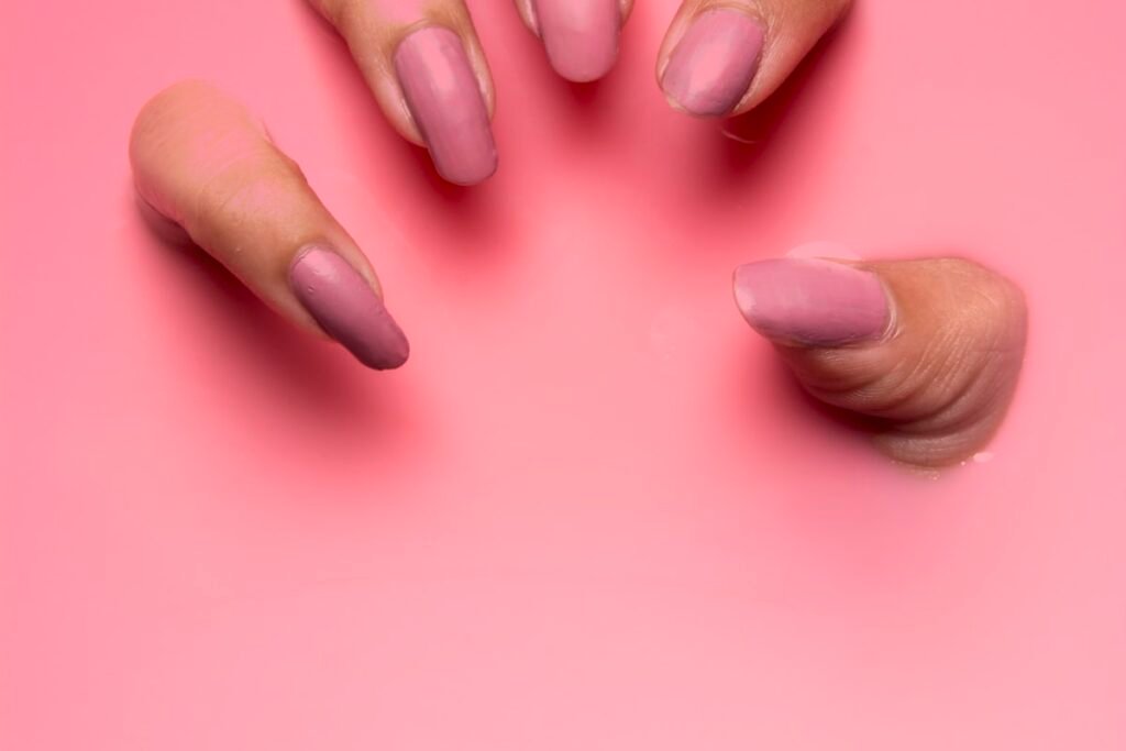 Colorful press-on nails set arranged for application in Canada